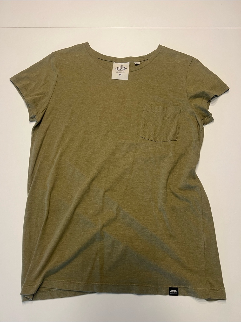 Cheap Monday Olive Green Short Sleeve Pocket Tee